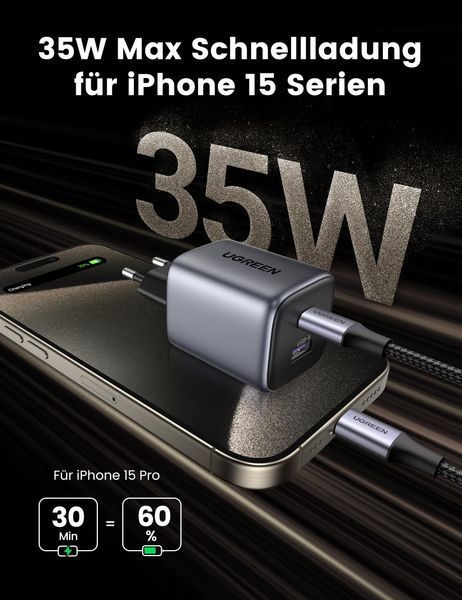 UGREEN Nexode 35W USB-C GaN Fast Зарядний пристрій 15539 фото