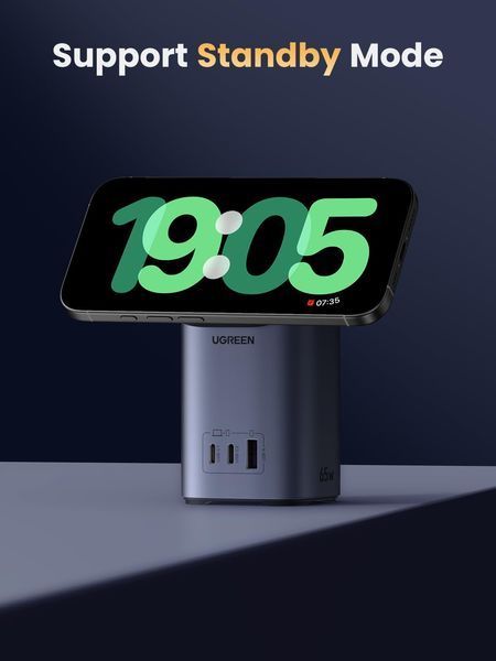 UGREEN Nexode GaN Зарядний пристрій (65W, Qi2 15W, 4-in-1) 55321 фото