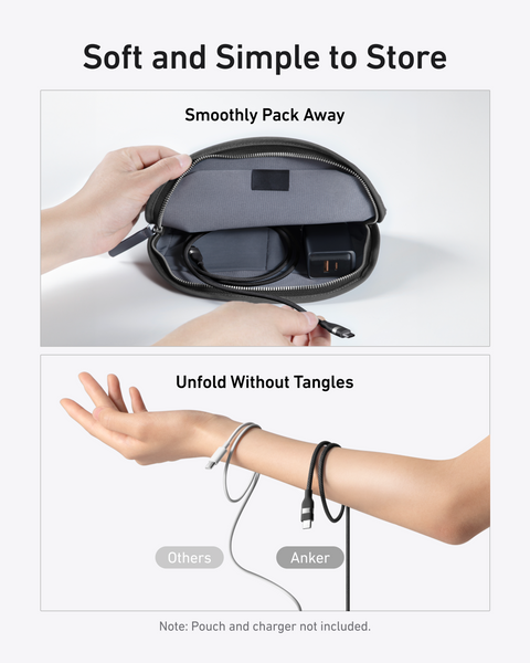 Кабель Anker USB-C до USB-C (240 W, плетений з перероблених матеріалів) &mdash; розмір: 3ft; колір: Чорний A82E2011 фото