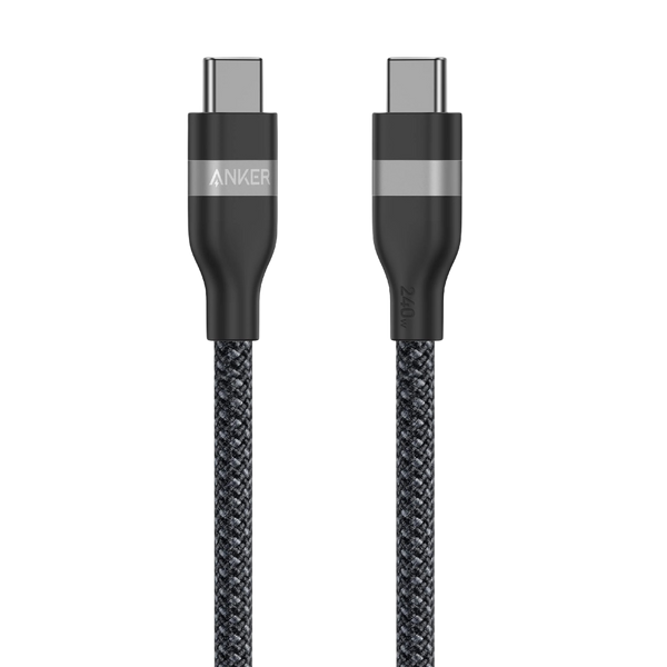 Кабель Anker USB-C до USB-C (240 W, плетений з перероблених матеріалів) &mdash; розмір: 6ft; колір: Чорний A82E2012 фото