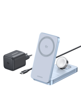UGREEN MagFlow 3-in-1 Magnetic Бездротовий зарядний пристрій (Qi2 25W, MagSafe-Compatible) 55965 фото