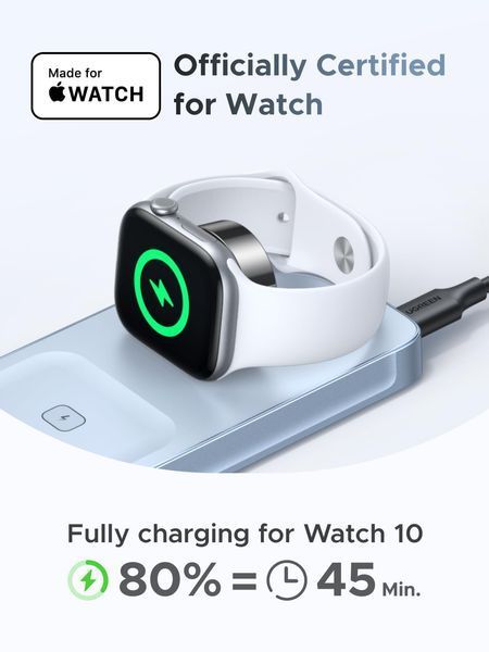 UGREEN MagFlow 3-in-1 Magnetic Бездротовий зарядний пристрій (Qi2 25W, MagSafe-Compatible) 55965 фото
