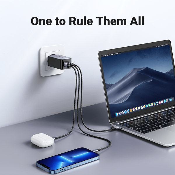 UGREEN Nexode 65W USB C GaN Зарядний пристрій-3 Ports Мережевий зарядний пристрій &mdash; модель: 10335 10335 фото