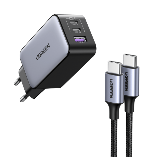 UGREEN Nexode 65W USB C GaN Зарядний пристрій-3 Ports Мережевий зарядний пристрій &mdash; модель: 10335 10335 фото