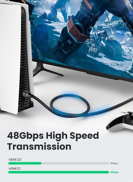 UGREEN 8K HDMI 2.1 Кабель Ultra HD 8K@60Hz 4K@120Hz High Speed 48Gbps &mdash; розмір: 1m 40178 фото