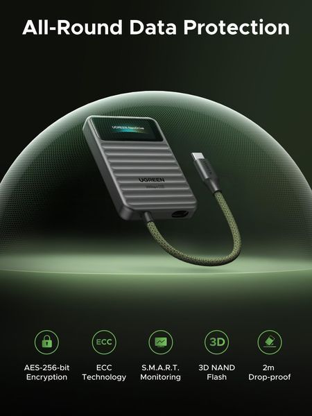 UGREEN USB 3.2 External Portable Hard Drive (1TB, Up to 2000MB/s, 20Gbps) 75618 фото