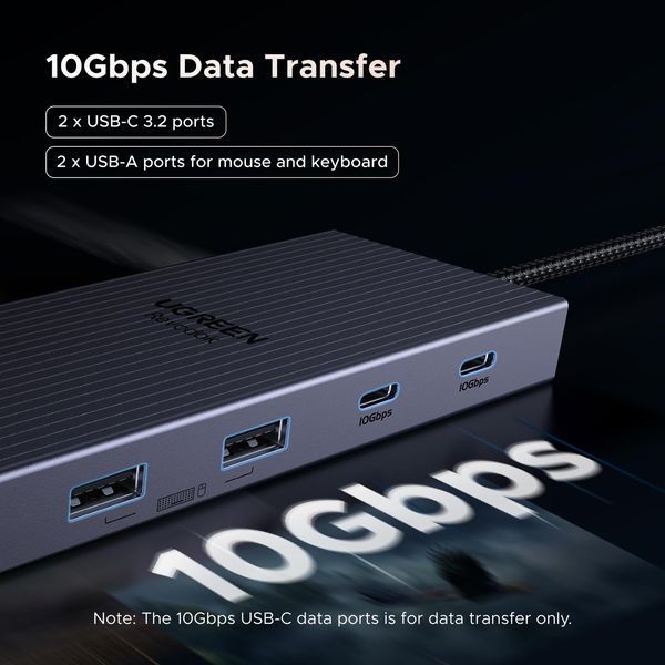 UGREEN Revodok Pro Док-станція (12-Port, Triple 4K, 100W) 55767 фото
