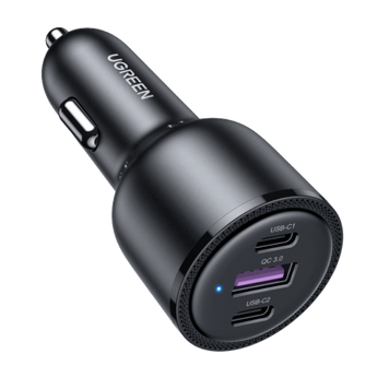UGREEN USB C Автомобільний зарядний пристрій 69W 3-Ports Cigarette Lighter 20467 фото