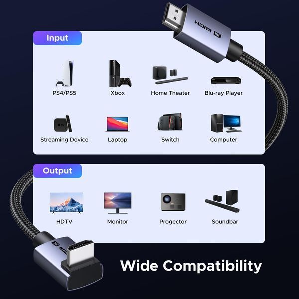 UGREEN HDMI 2.1 Кабель (48Gbps, 8K) &mdash; довжина: 1M 95826 фото