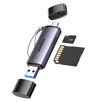 UGREEN Micro SD Card Reader USB C USB 3.0 to Memory Card Reader Адаптер 50706 фото