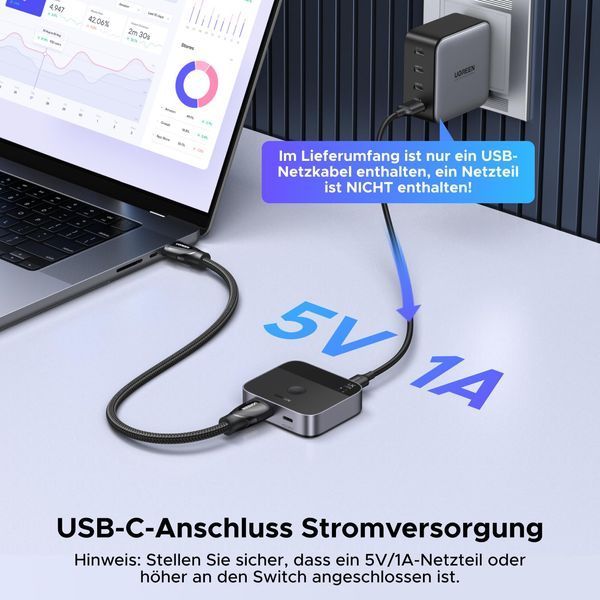 UGREEN USB-C and HDM 2-In-1 Out Switch 4K@60Hz 55452 фото