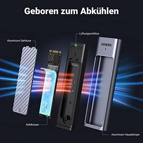 UGREEN 2-in-1 M.2 NVMe & SATA Корпус для SSD (USB-C 10Gbps, Aluminum, Thermal Pad) 90408 фото