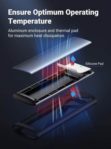 UGREEN M.2 NVMe Корпус для SSD, USB 3.2 GEN 2 10Gbps SSD Caddy 90264 фото