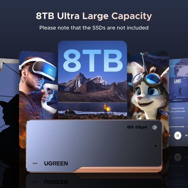 UGREEN 80Gbps M.2 NVMe Корпус для SSD with Thunderbolt 5/4 and USB 4 45789 фото