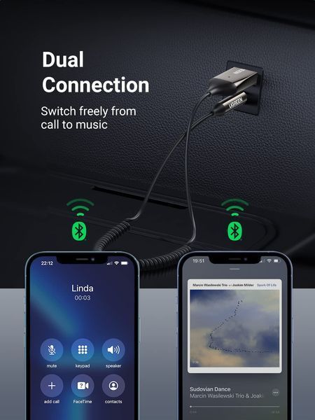 UGREEN Bluetooth Aux Адаптер V6.0 70601 фото