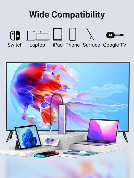UGREEN USB C 7 in 1 Хаб with 4K 60Hz HDMI 60515 фото