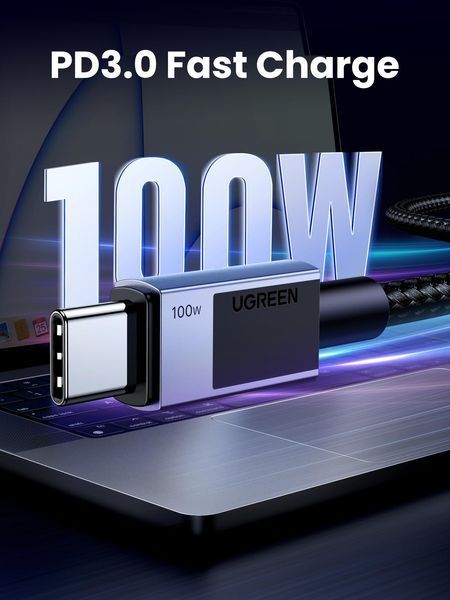 UGREEN USB C to USB C Зарядний пристрій Кабель 100W &mdash; довжина: 0.5M 35985 фото
