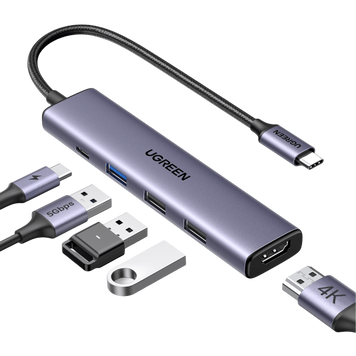 UGREEN Revodok 105 USB-C хаб 5 in 1 Multiport Адаптер 4K HDMI 15495 фото