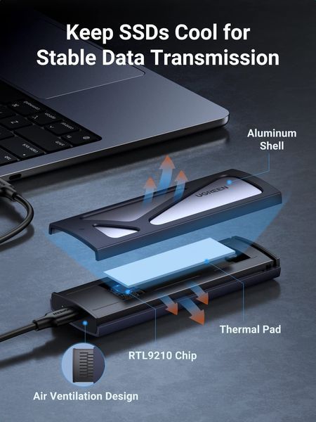 UGREEN M.2 NVMe 10 Gbps Корпус для SSD 90541 фото
