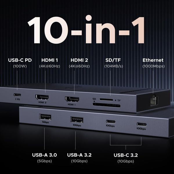 UGREEN Revodok Pro 2102 10-IN-1 USB-C Док-станція 45366 фото
